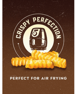crinkle cut fries. crispy perfection. perfect for air frying.
